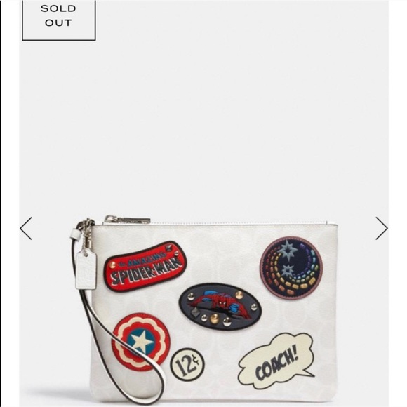 NWT COACH X MARVEL 2PC Spider-Man Tote Bag Gallery Pouch - Picture 11 of 16